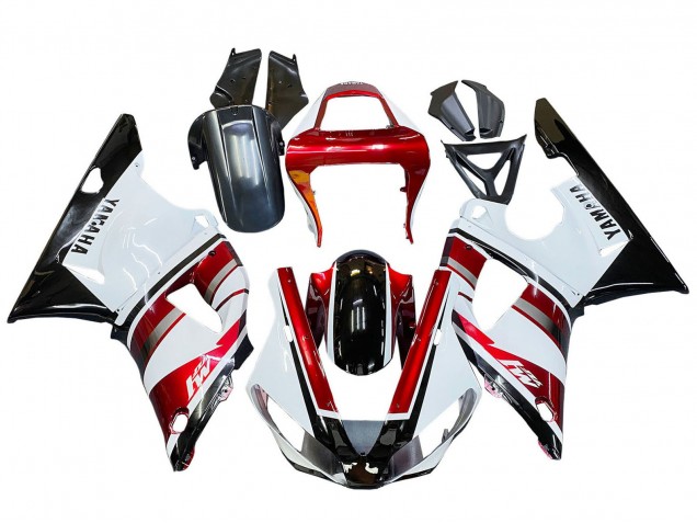 Carénage Moto Yamaha YZF 1000 R1 2000-2001 - Rouge Blanc Noir Brillant