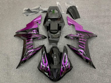 Carénages Moto Yamaha YZF 1000 R1 2002-2003 - Noir Brillant Violet Flamme Vendre