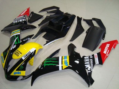 Carénages Moto Yamaha YZF R1 2002-2003 - Noir Brillant Jaune Rouge Vert Motul Monstre Vendre