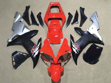 Carénages Moto Yamaha YZF 1000 R1 2002-2003 - Rouge Argent Noir Mat Vendre