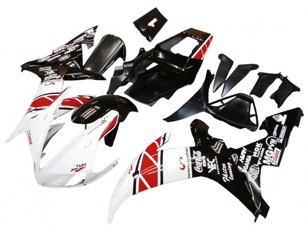 Carénages Moto Yamaha YZF 1000 R1 2002-2003 - Blanc Rouge Noir Castrol