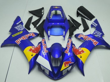 Carénages Moto Yamaha YZF R1 2002-2003 - Bleu Jaune Red Bull Vendre