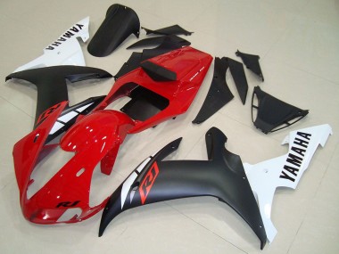 Carénages Moto Yamaha YZF R1 2002-2003 - Rouge Blanc Noir Mat Vendre