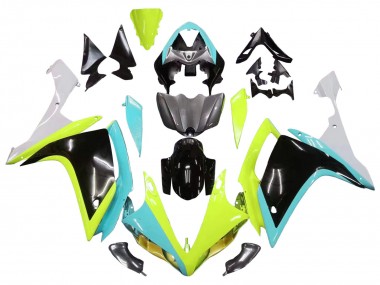 Carénages Moto Yamaha YZF 1000 R1 2007-2008 - Bleu Clair Vert Citron Noir Vendre