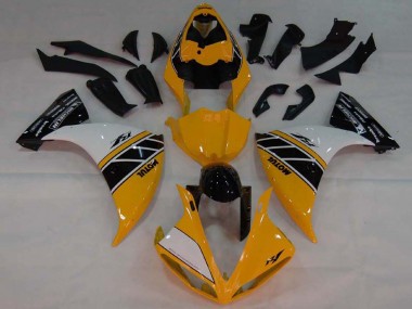 Carénages Moto Yamaha YZF 1000 R1 2007-2008 - Jaune Blanc Noir Vendre