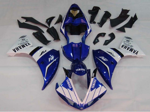 Carénages Moto Yamaha YZF 1000 R1 2009-2011 - Blanc Bleu Noir M1