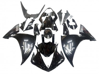 Carénages Moto Yamaha YZF 1000 R1 2009-2011 - Noir Brillant Blanc Décalque Vendre