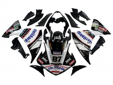 Carénages Moto Yamaha YZF 1000 R1 2009-2011 - Noir Brillant Blanc Rouge Volvo Fimer Yamalube 87 Vendre