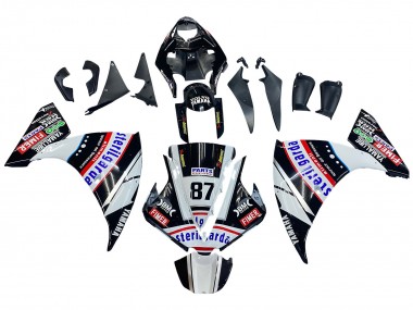 Carénages Moto Yamaha YZF 1000 R1 2012-2014 - Noir Brillant Blanc Rouge Fimer Yamalube Sterilgarda 87 Vendre