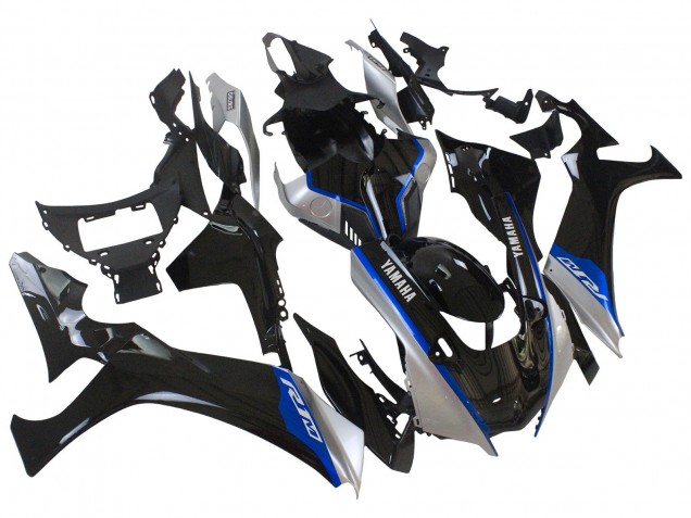 Carénages Moto Yamaha YZF 1000 R1 2020-2025 - Noir Brillant Argent Bleu