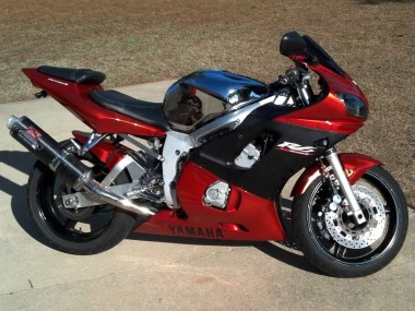 Carénages Moto Yamaha YZF 600 R6 1998-2002 - Orange Noir Mat Vendre