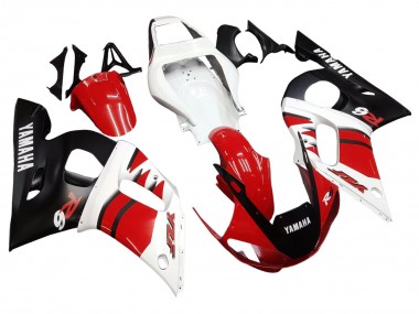 Carénages Moto Yamaha YZF 600 R6 1998-2002 - Blanc Rouge Noir Brillant Vendre
