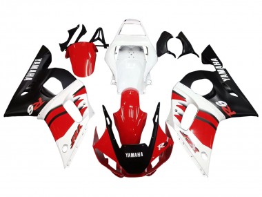 Carénages Moto Yamaha YZF 600 R6 1998-2002 - Blanc Rouge Noir Brillant Vendre