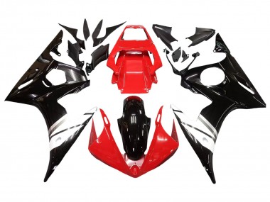 Carénages Moto Yamaha YZF R6 2003-2004 - Rouge Blanc Noir Brillant Vendre