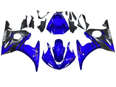 Carénages Moto Yamaha YZF R6 2003-2004 - Bleu Noir Brillant Vendre