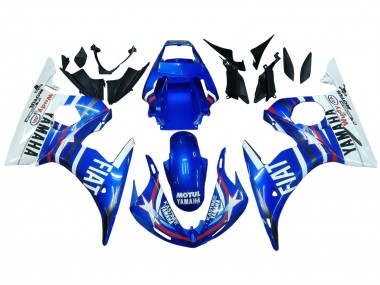 Carénages Moto Yamaha YZF R6 2003-2004 - Blanc Bleu Fiat Motul Kastinee Vendre
