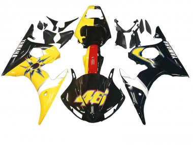 Carénages Moto Yamaha YZF R6 2003-2004 - Jaune Rouge Noir Brillant 46 Vendre