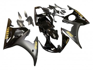 Carénages Moto Yamaha YZF R6 2003-2004 - Noir Brillant Noir Mat Or Décalque Vendre