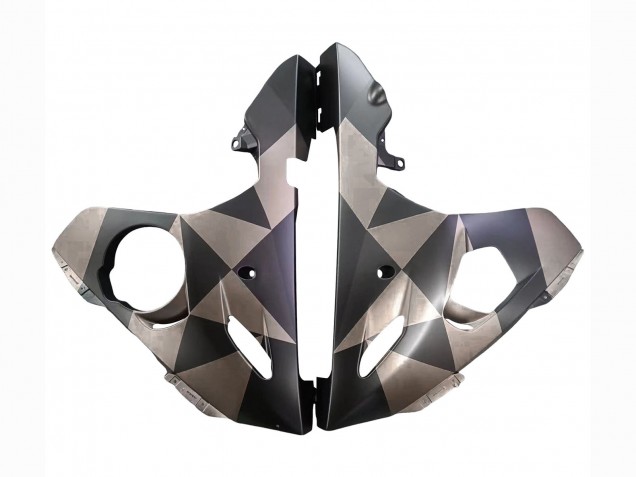 Carénages Moto Yamaha YZF R6 2003-2004 - Gris Noir Mat Geometric