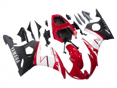 Carénages Moto Yamaha YZF R6 2003-2004 - Rouge Blanc Noir Mat Vendre