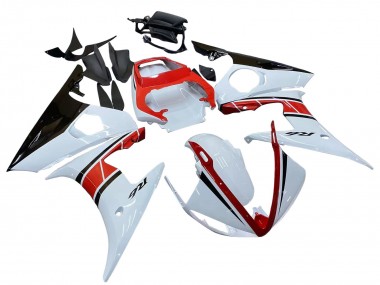 Carénages Moto Yamaha YZF R6 2003-2004 - Blanc Rouge Noir Brillant Vendre