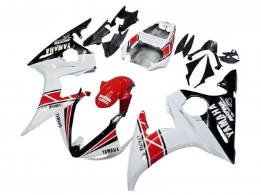 Carénages Moto Yamaha YZF R6 2003-2004 - Blanc Rouge Noir Brillant Motul Vendre