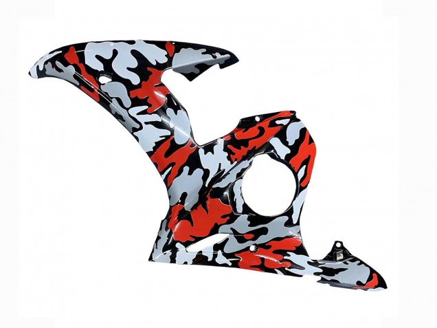 Carénages Moto Yamaha YZF R6S 2006-2009 - Noir Rouge Gris Camouflage