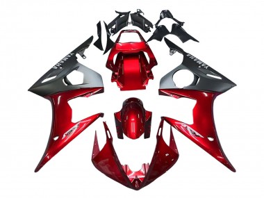 Kits Carénage Moto Yamaha YZF 600 R6 2005 - Rouge Noir Mat Vendre