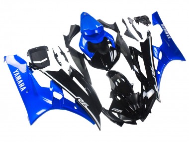 Carénages Moto Yamaha YZF 600 R6 2006-2007 - Bleu Noir Brillant Vendre
