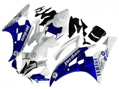 Carénages Moto Yamaha YZF 600 R6 2006-2007 - Blanc Bleu Jordan Vendre