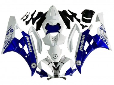 Carénages Moto Yamaha YZF 600 R6 2006-2007 - Blanc Bleu Jordan Vendre