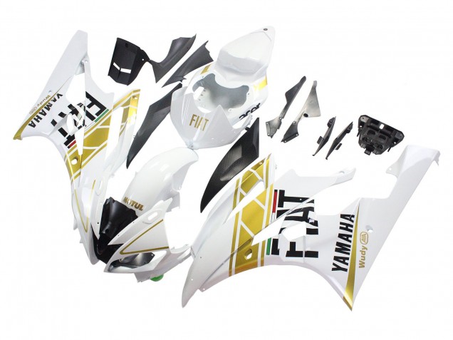 Carénages Moto Yamaha YZF 600 R6 2006-2007 - Blanc Or Noir Fiat