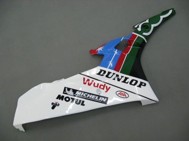 Carénages Moto Yamaha YZF 600 R6 2006-2007 - Bleu Vert Blanc Rouge Dunlop Michelin Motul