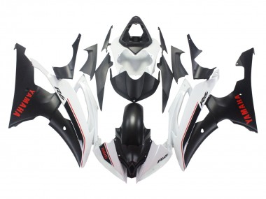 Carénages Moto Yamaha YZF 600 R6 2008-2016 - Blanc Noir Mat Rouge Décalque Vendre