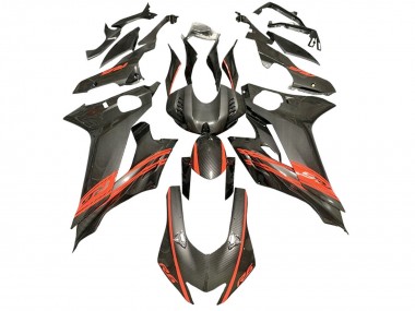 Carénages Moto Yamaha YZF 600 R6 2017-2023 - Rouge Noir Fibre de Carbone Style Vendre