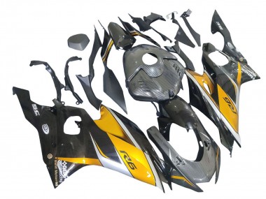 Carénages Moto Yamaha YZF 600 R6 2017-2023 - Or Noir Fibre de Carbone Vendre