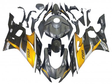 Carénages Moto Yamaha YZF 600 R6 2017-2023 - Or Noir Fibre de Carbone Vendre