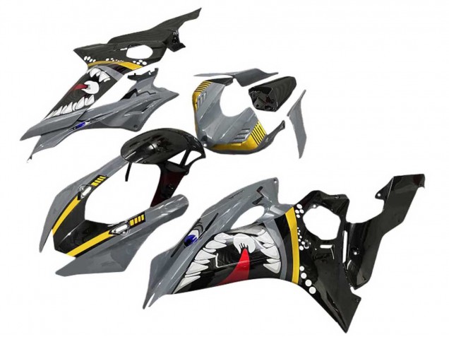 Carénages Moto Yamaha YZF 600 R6 2017-2023 - Gris Jaune Noir Brillant Requin