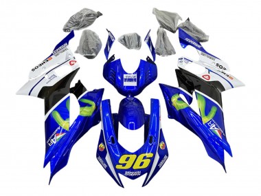 Carénages Moto Yamaha YZF 600 R6 2017-2023 - Blanc Bleu Noir Vert MoviStar Semakin Didepan Vendre