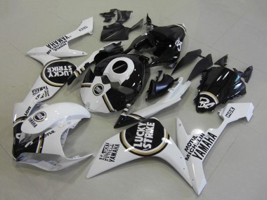 Carénages Moto Yamaha YZF R1 2007-2008 - Blanc Noir Lucky Strike Vendre