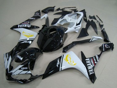 Carénages Moto Yamaha YZF R1 2007-2008 - Blanc Noir Jaune Dauphin Vendre