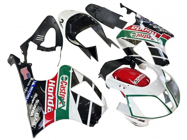 Carénages Moto Honda VTR1000 2000-2006 - Blanc Rouge Vert Noir Brillant Castrol