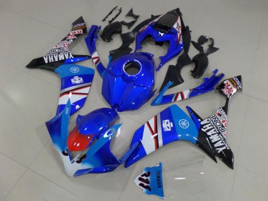 Carénages Moto Yamaha YZF R1 2007-2008 - Bleu Blanc Rouge Noir Vendre
