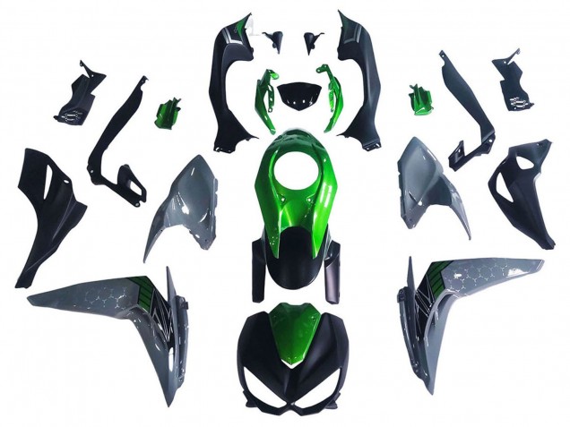Carénages Moto Kawasaki Z1000 2014-2019 - Noir Vert Gris