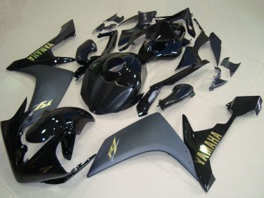 Carénages Moto Yamaha YZF R1 2007-2008 - Noir Brillant Noir Mat Or Vendre