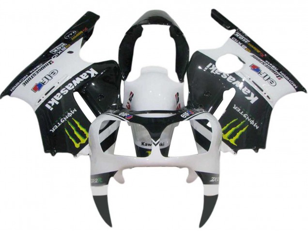 Carénages Moto Kawasaki ZX12R 2000-2001 - Blanc Noir Jaune Elf Monstre