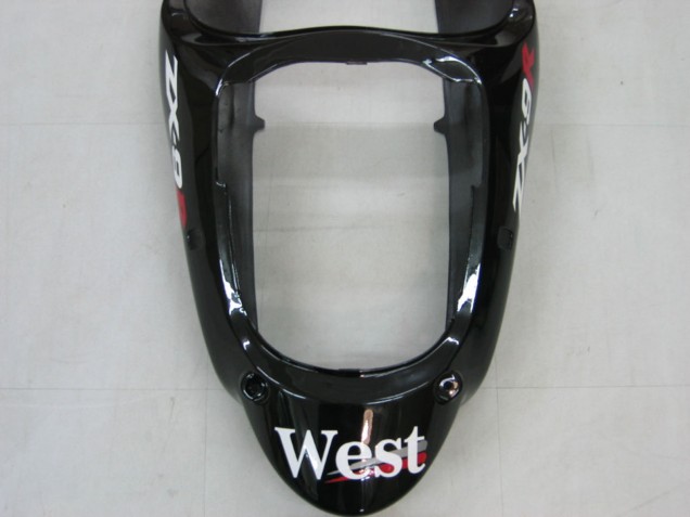 Carénages Moto Kawasaki ZX9R 2000-2001 - Noir Brillant Blanc West