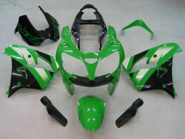 Carénages Moto Kawasaki ZX9R 2000-2001 - Vert Argent Noir Vendre