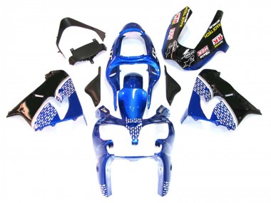 Carénages Moto Kawasaki ZX9R 2000-2001 - Bleu Blanc Noir Vendre