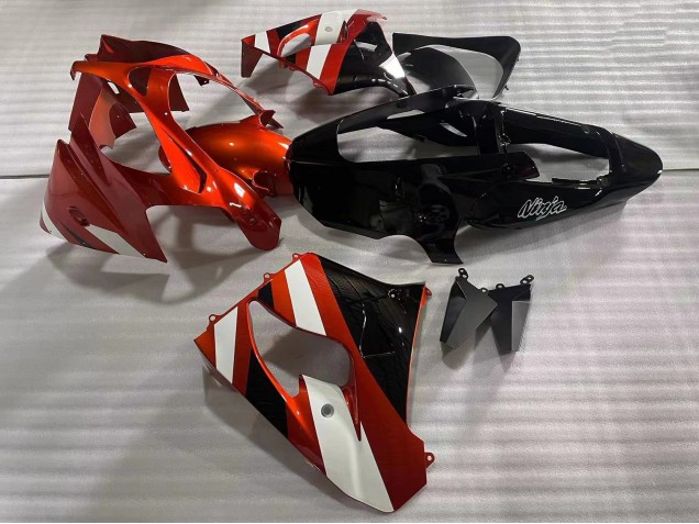 Carénages Moto Kawasaki ZX9R 2002-2003 - Rouge Blanc Noir Brillant